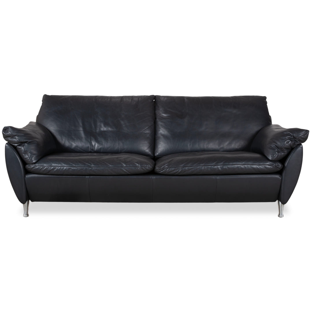 Rolf Benz 5600 Leder Dreisitzer Dunkelblau Sofa Couch