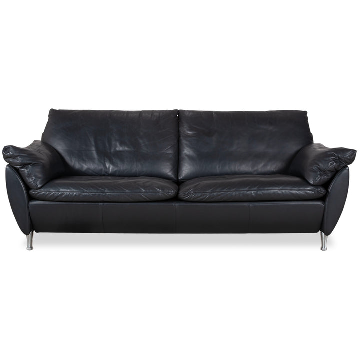 Rolf Benz 5600 Leder Dreisitzer Dunkelblau Sofa Couch