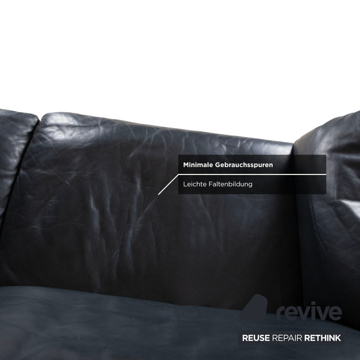 Rolf Benz 5600 Leder Dreisitzer Dunkelblau Sofa Couch