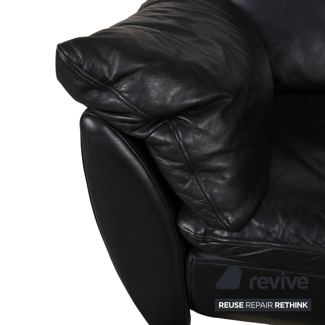 Rolf Benz 5600 Leder Sessel Schwarz inkl. Hocker