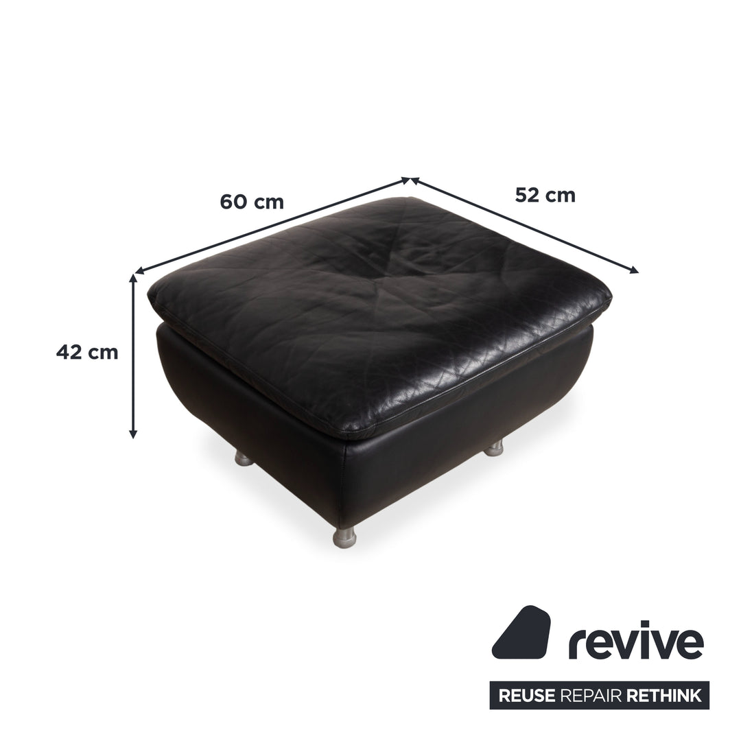 Rolf Benz 5600 Leder Sessel Schwarz inkl. Hocker