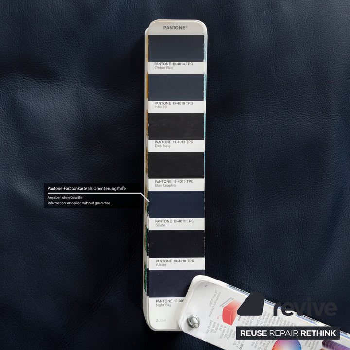 Rolf Benz 5600 Leather Two-Seater Blue Sofa Couch