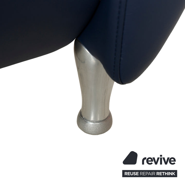 Rolf Benz 5600 Leather Two-Seater Blue Sofa Couch