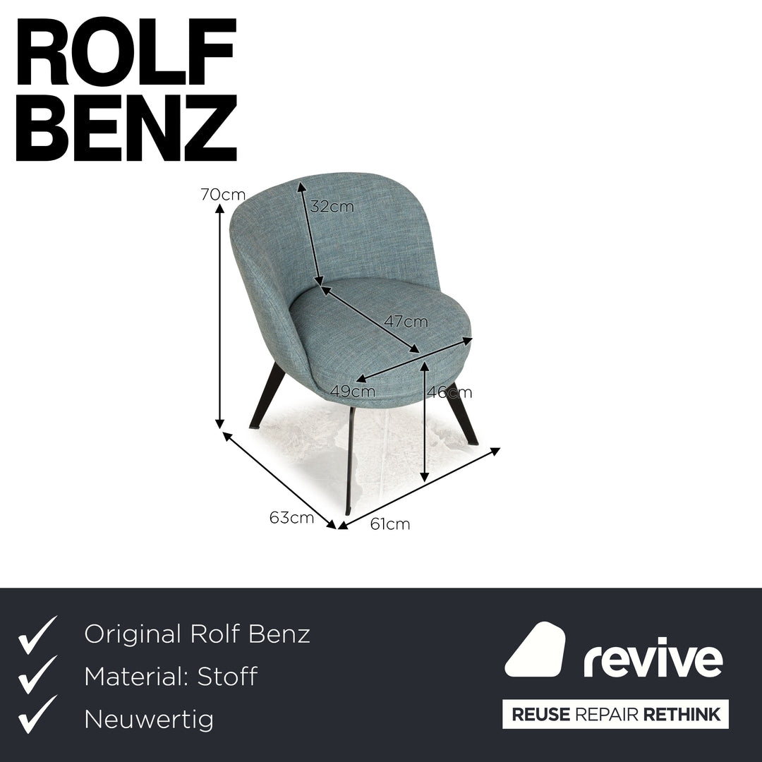 Fauteuil en tissu Rolf Benz 562 bleu gris