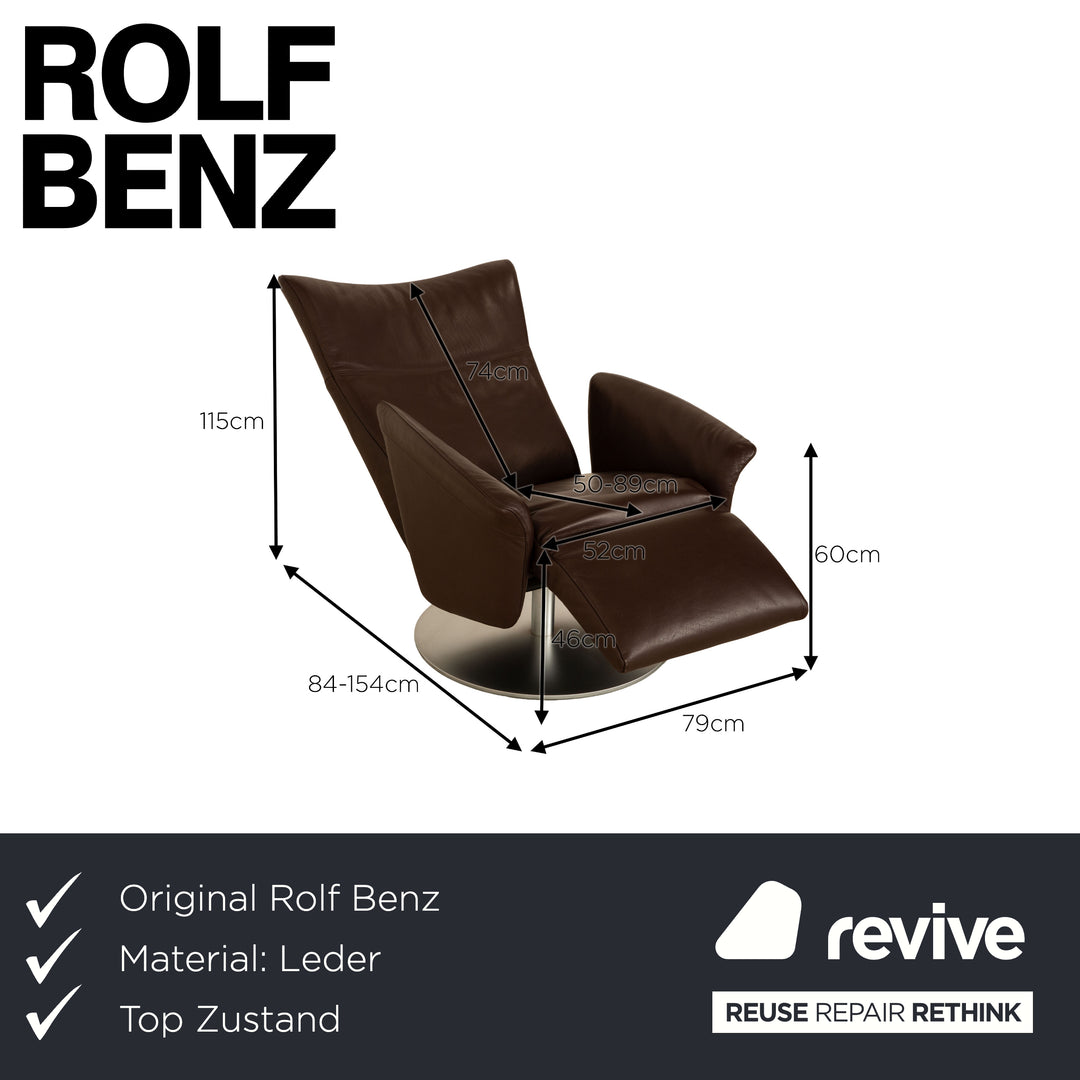 Rolf Benz 5700 Leder Sessel Braun manuelle Funktion Relaxfunktion