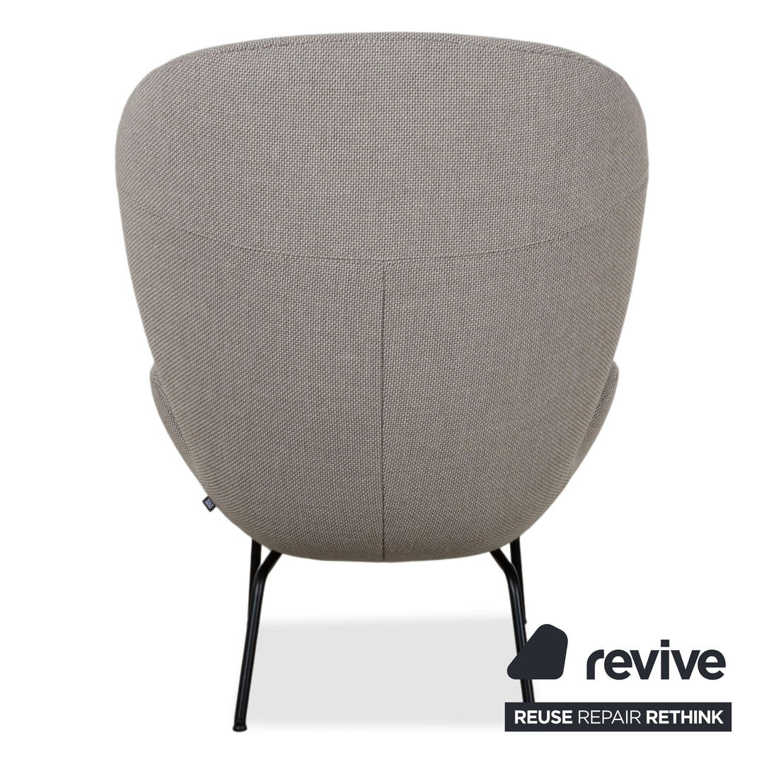 Rolf Benz 594 Fabric Armchair Cream Grey incl. Hocker