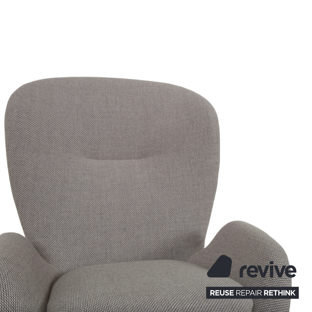 Rolf Benz 594 Stoff Sessel Creme Grau inkl. Hocker