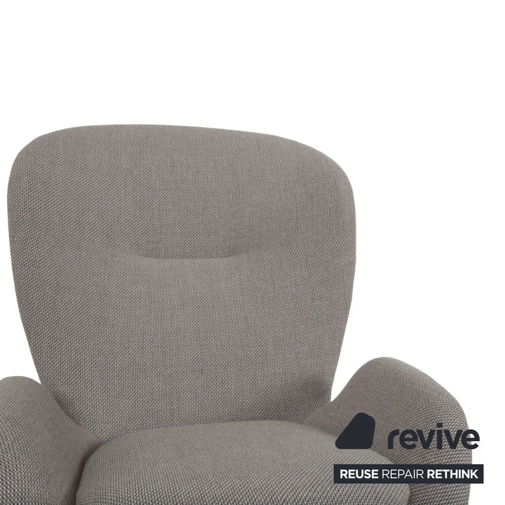 Rolf Benz 594 Stoff Sessel Creme Grau inkl. Hocker