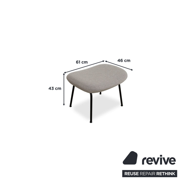 Rolf Benz 594 Stoff Sessel Creme Grau inkl. Hocker
