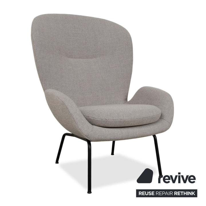 Rolf Benz 594 Fabric Armchair Cream Grey incl. Hocker