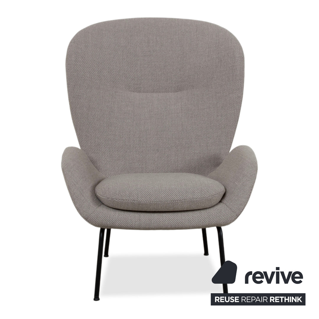 Rolf Benz 594 Stoff Sessel Creme Grau inkl. Hocker