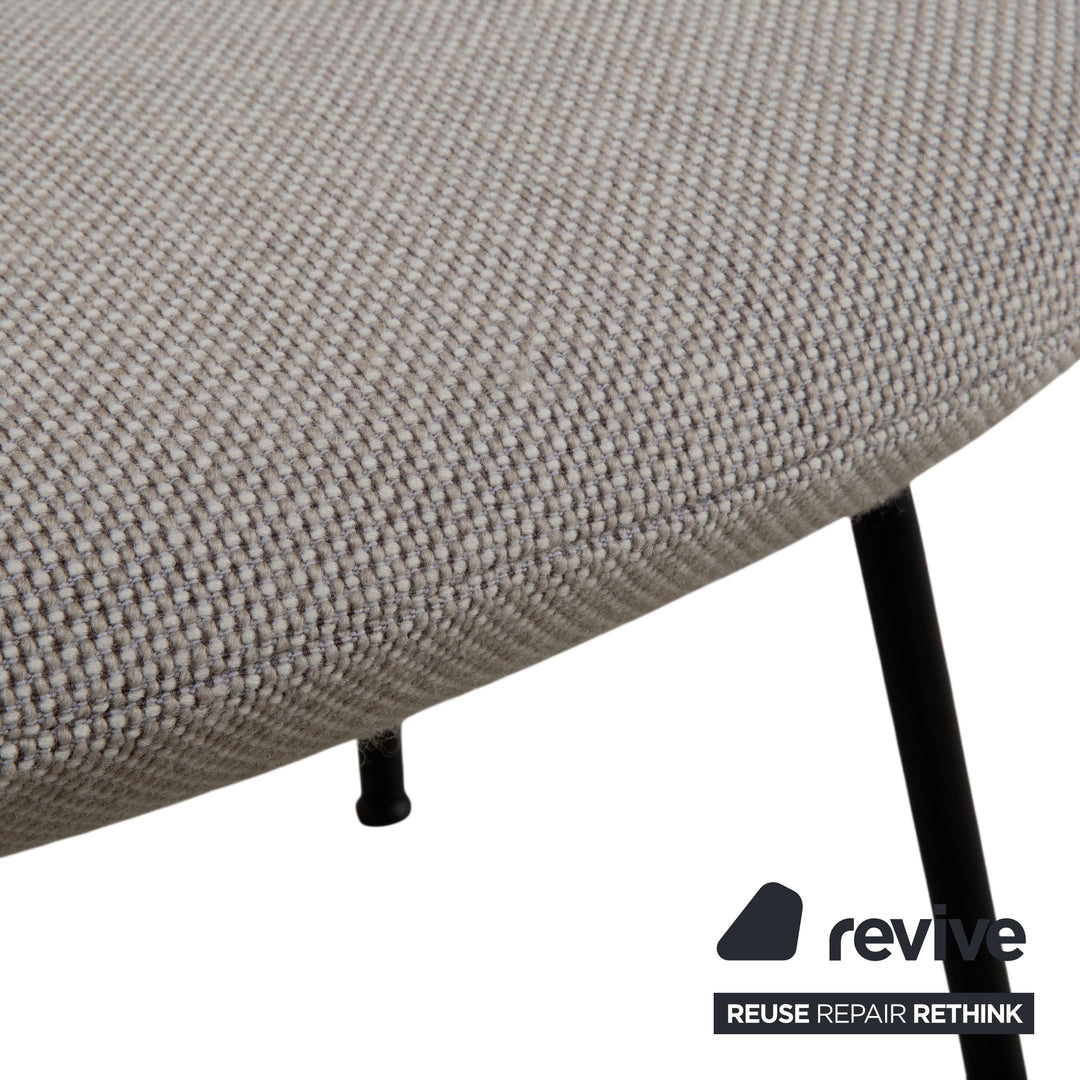 Rolf Benz 594 Fabric Armchair Cream Grey incl. Hocker