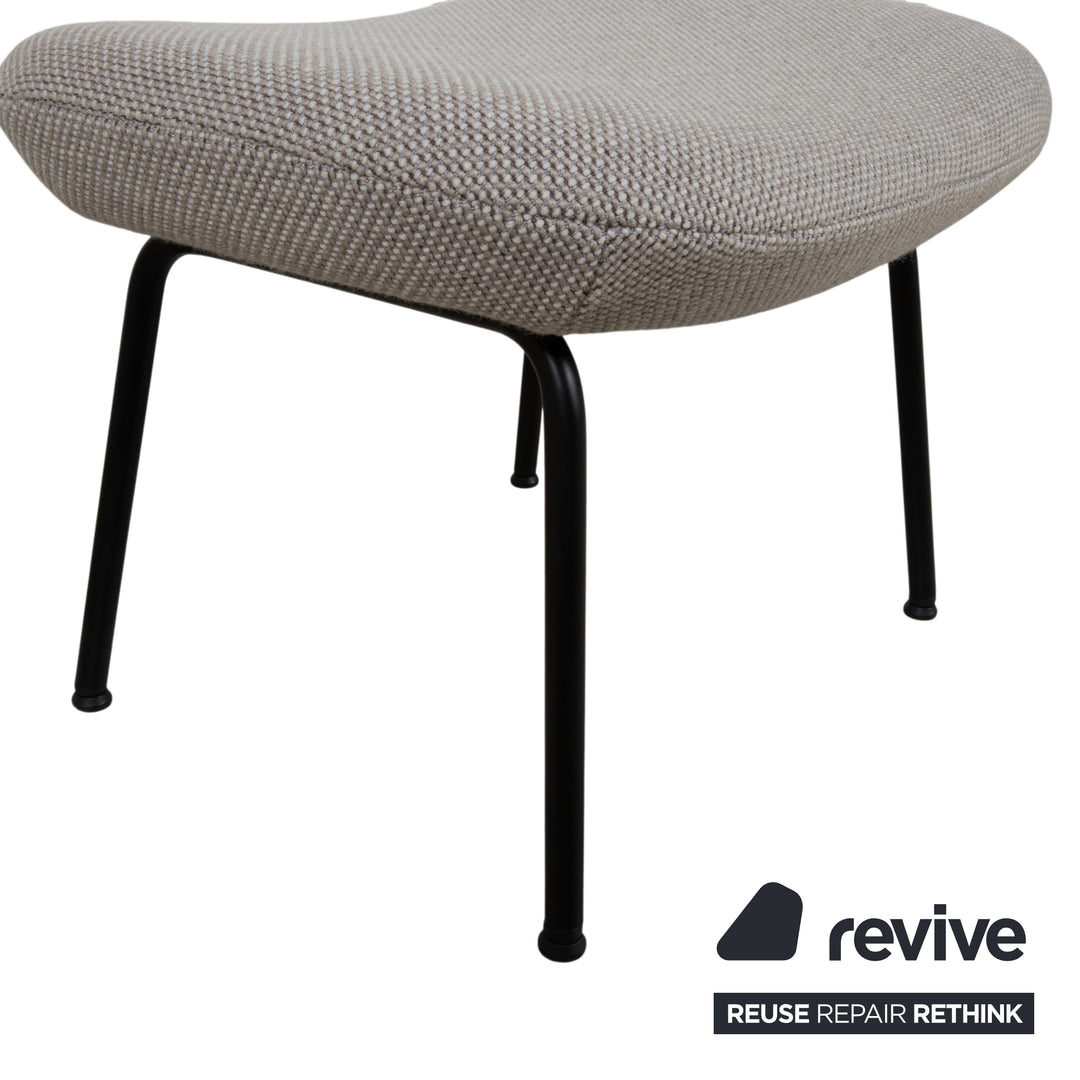 Rolf Benz 594 Stoff Sessel Creme Grau inkl. Hocker