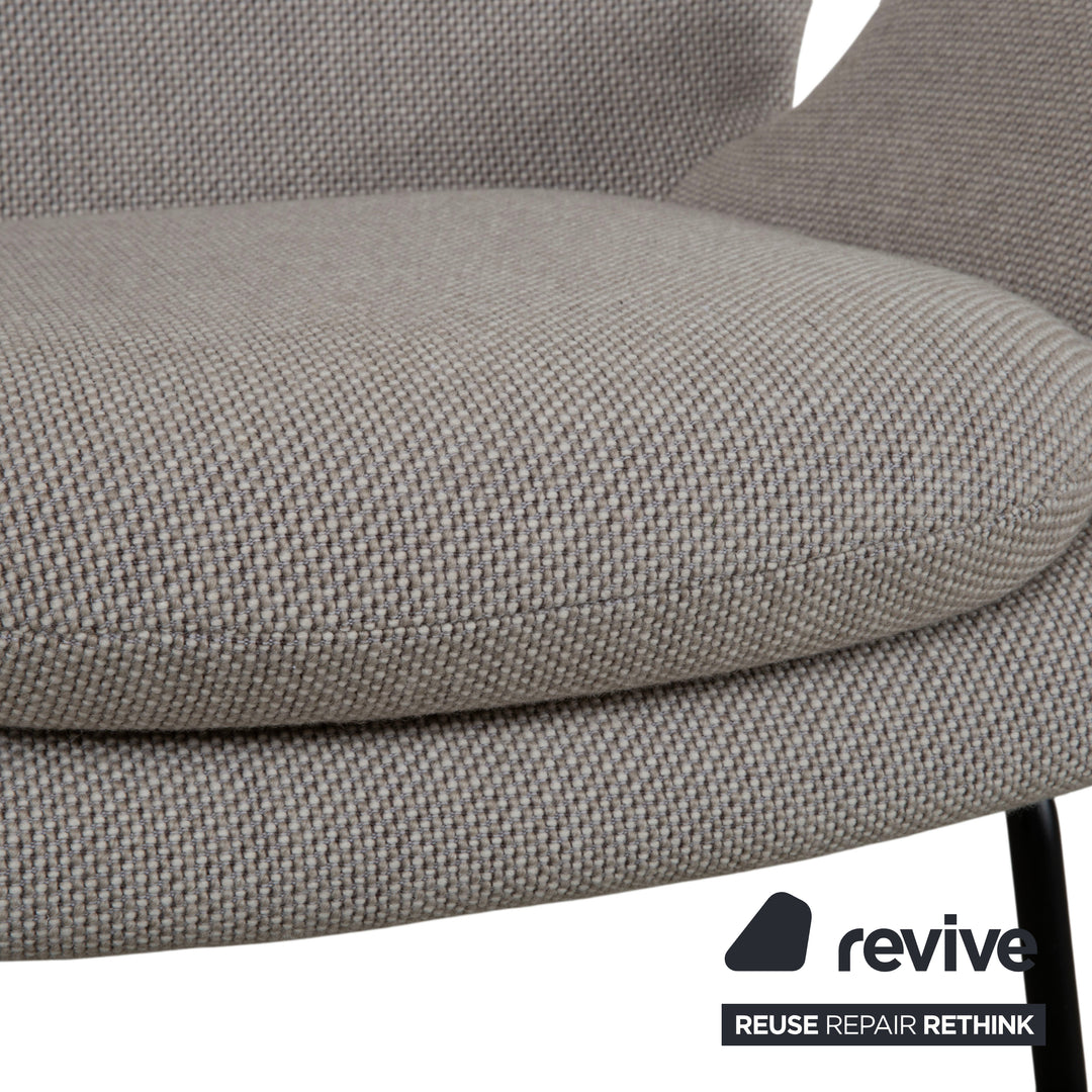 Rolf Benz 594 Fabric Armchair Cream Grey incl. Hocker