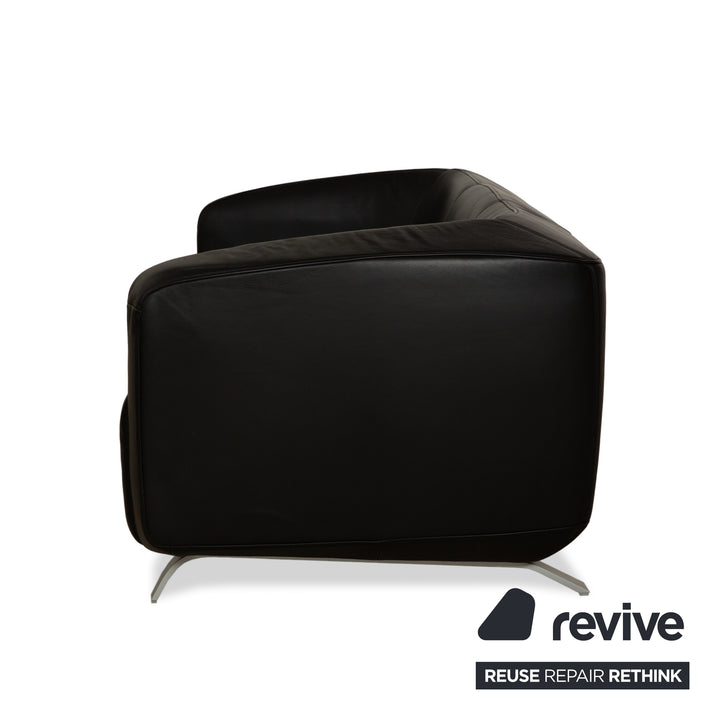 Rolf Benz 6000 Leder 1x Zweisitzer 1x Dreisitzer Schwarz Sofa Couch