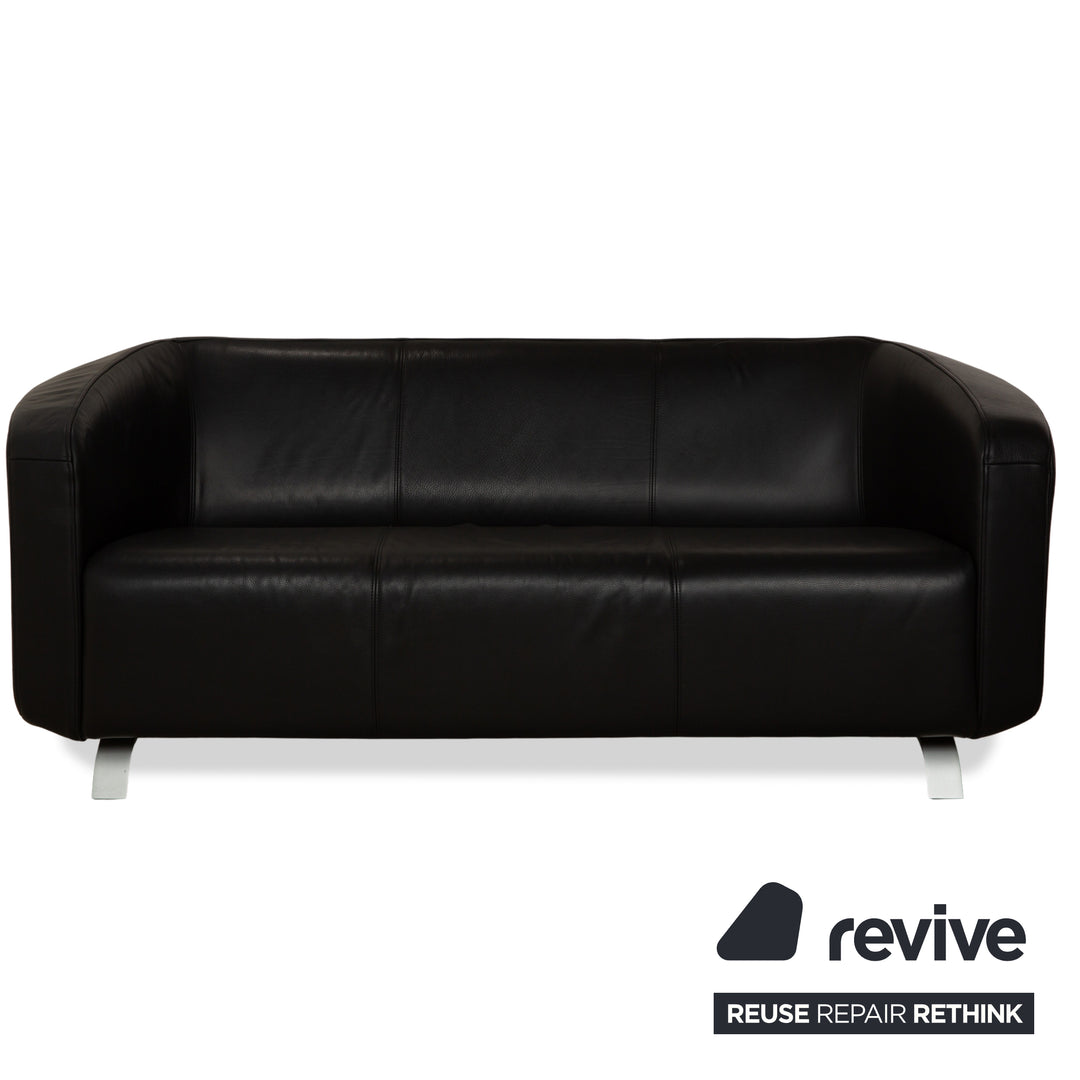 Rolf Benz 6000 Leder 1x Zweisitzer 1x Dreisitzer Schwarz Sofa Couch