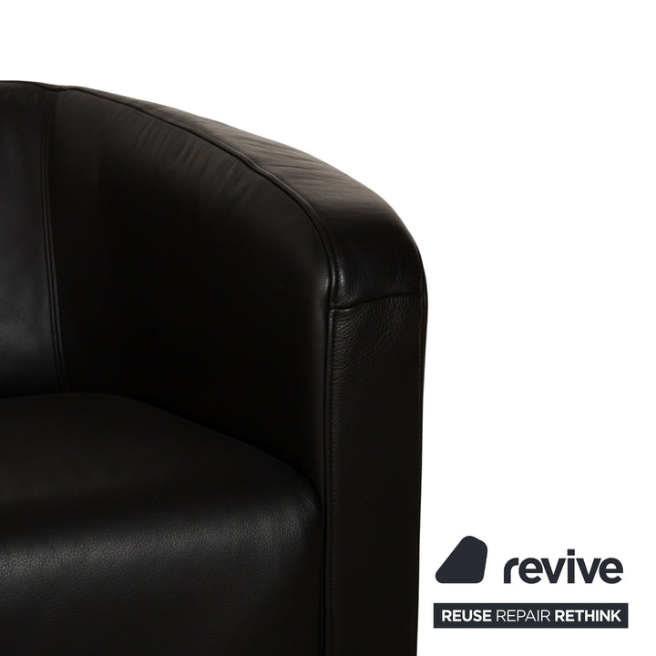 Rolf Benz 6000 Leder Dreisitzer Schwarz Sofa Couch