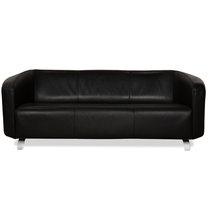 Rolf Benz 6000 Leder Dreisitzer Schwarz Sofa Couch