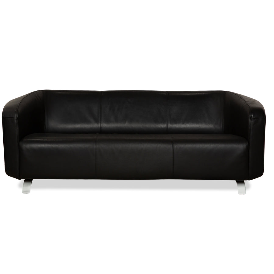 Rolf Benz 6000 Leder Dreisitzer Schwarz Sofa Couch