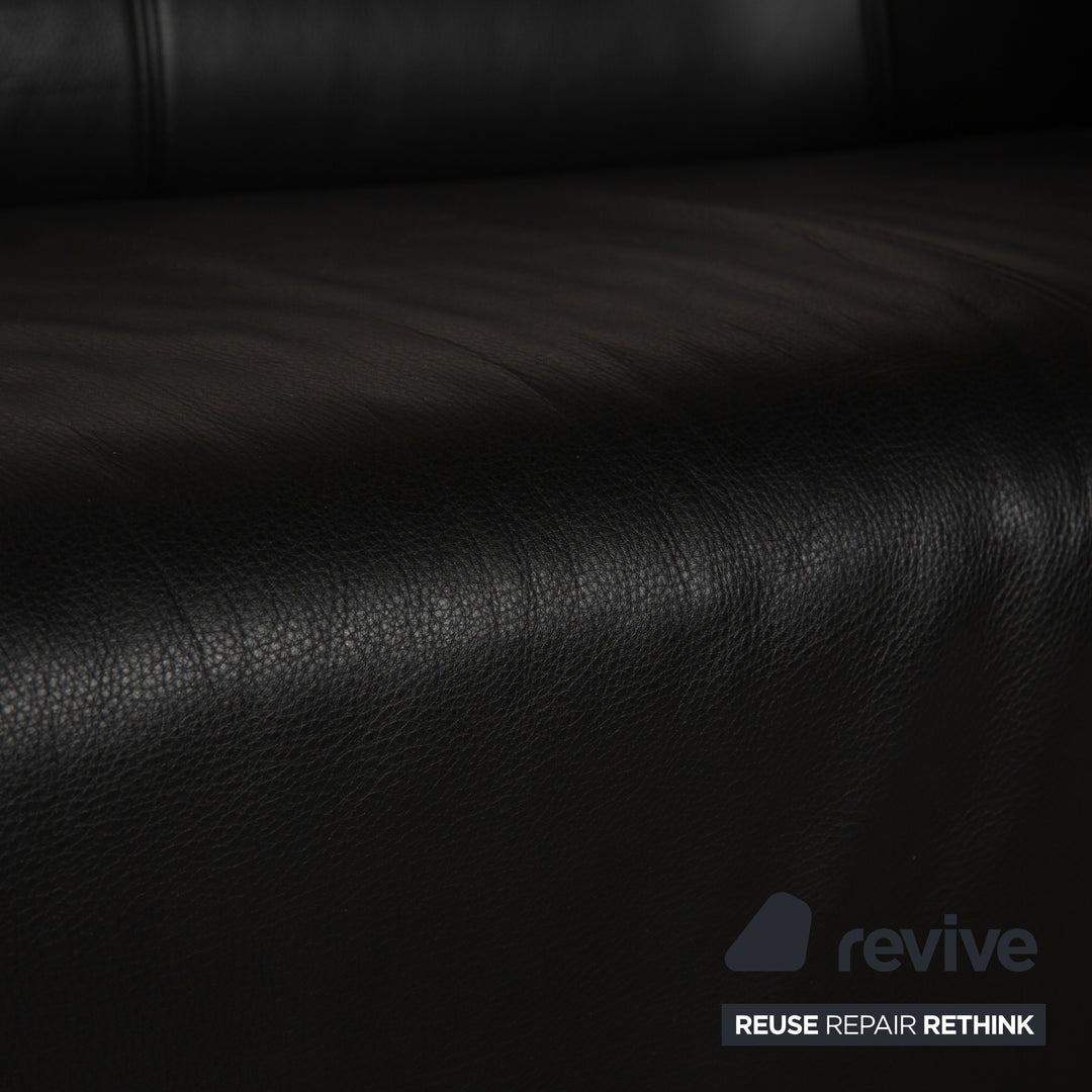 Rolf Benz 6000 Leder Zweisitzer Schwarz Sofa Couch
