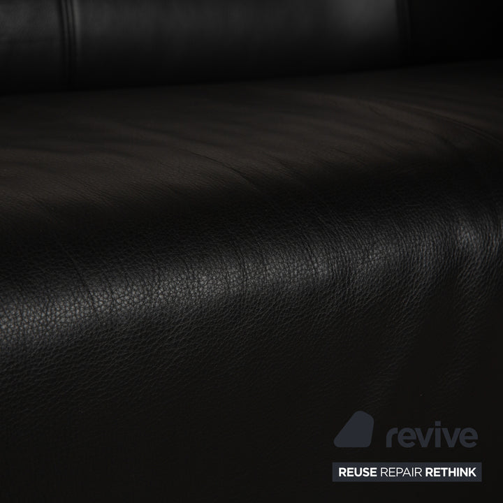 Rolf Benz 6000 Leder Zweisitzer Schwarz Sofa Couch