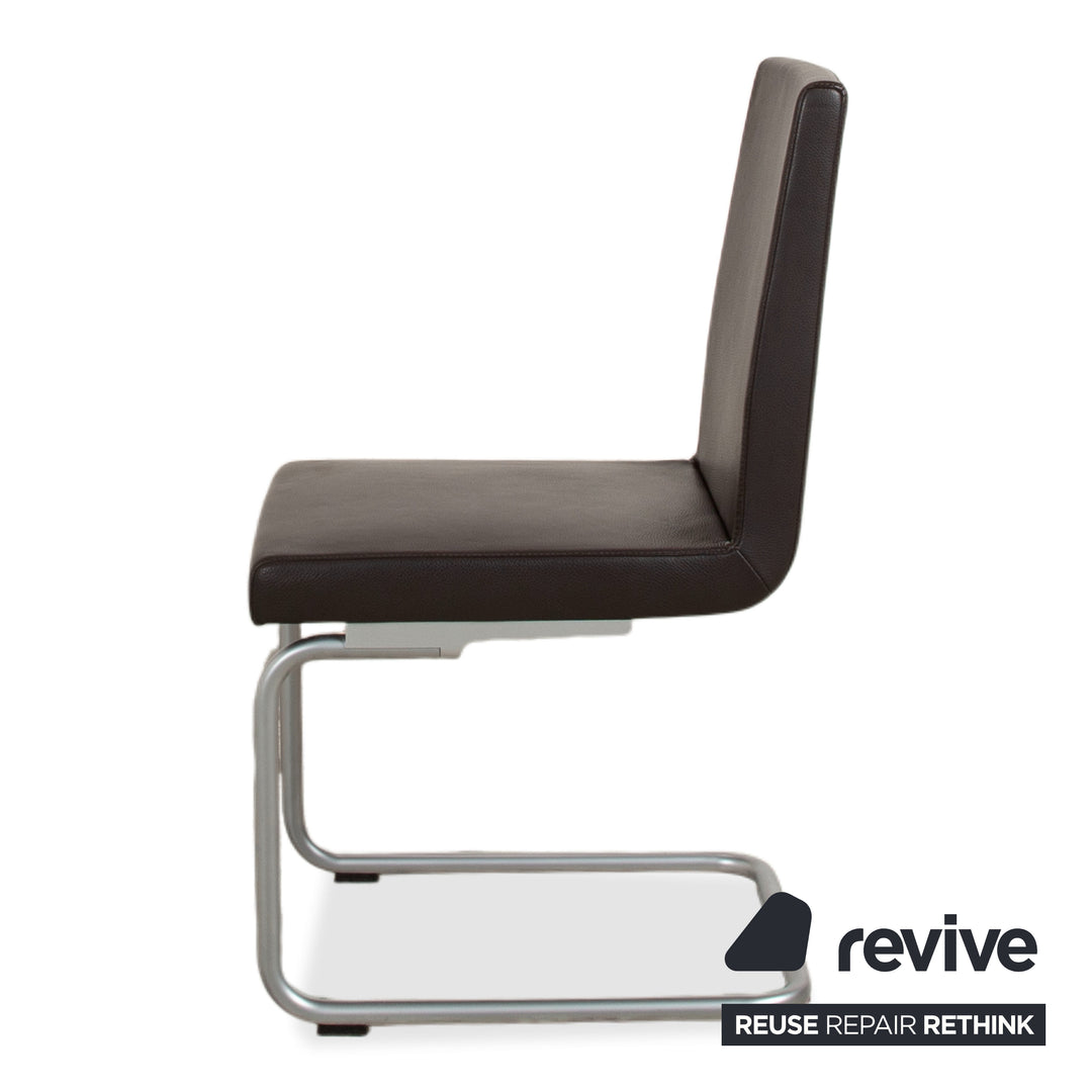 Rolf Benz 620 Leather 2x Chair Black Dining Room