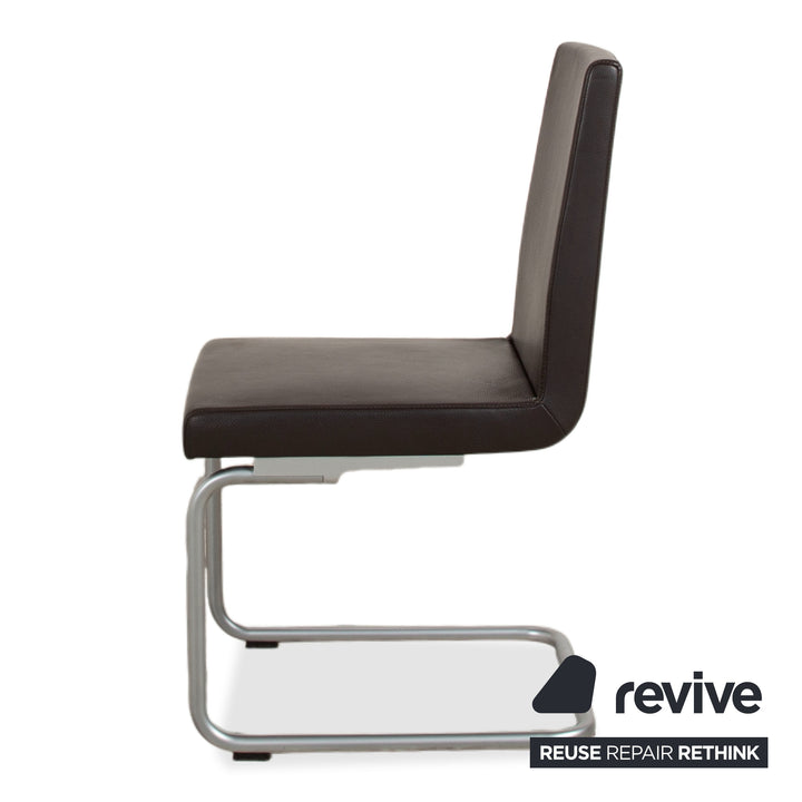 Rolf Benz 620 Leather 2x Chair Black Dining Room