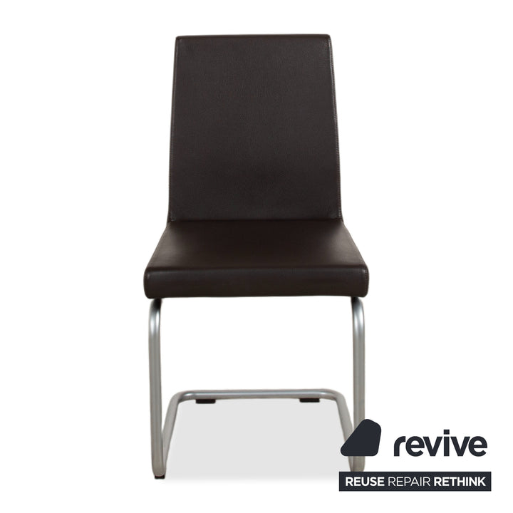Rolf Benz 620 Leather 2x Chair Black Dining Room