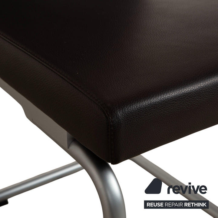 Rolf Benz 620 Leather 2x Chair Black Dining Room