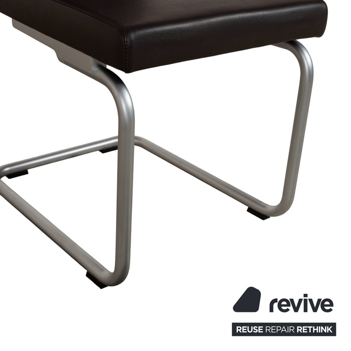 Rolf Benz 620 Leather 2x Chair Black Dining Room