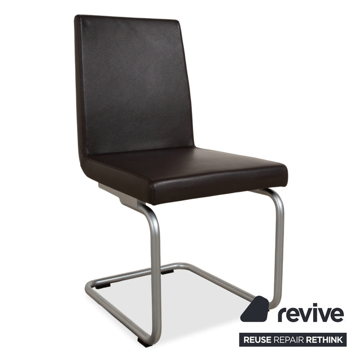 Rolf Benz 620 Leather 2x Chair Black Dining Room