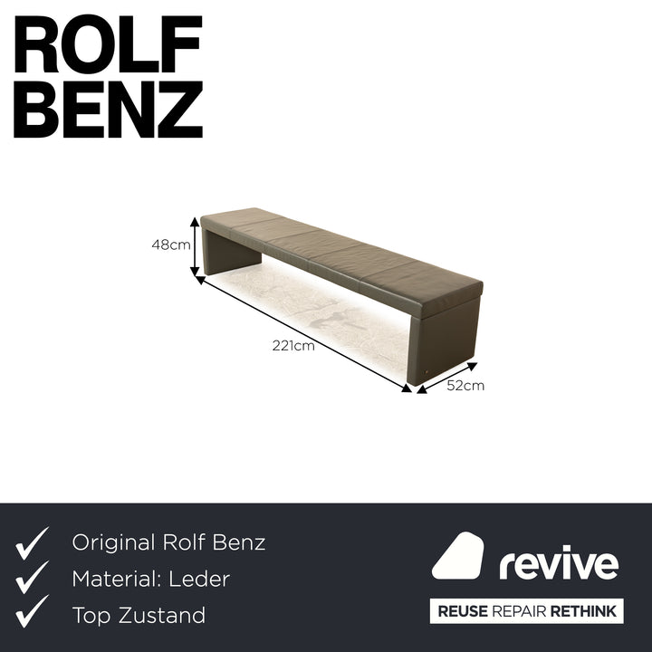 Rolf Benz 620 leather bench grey