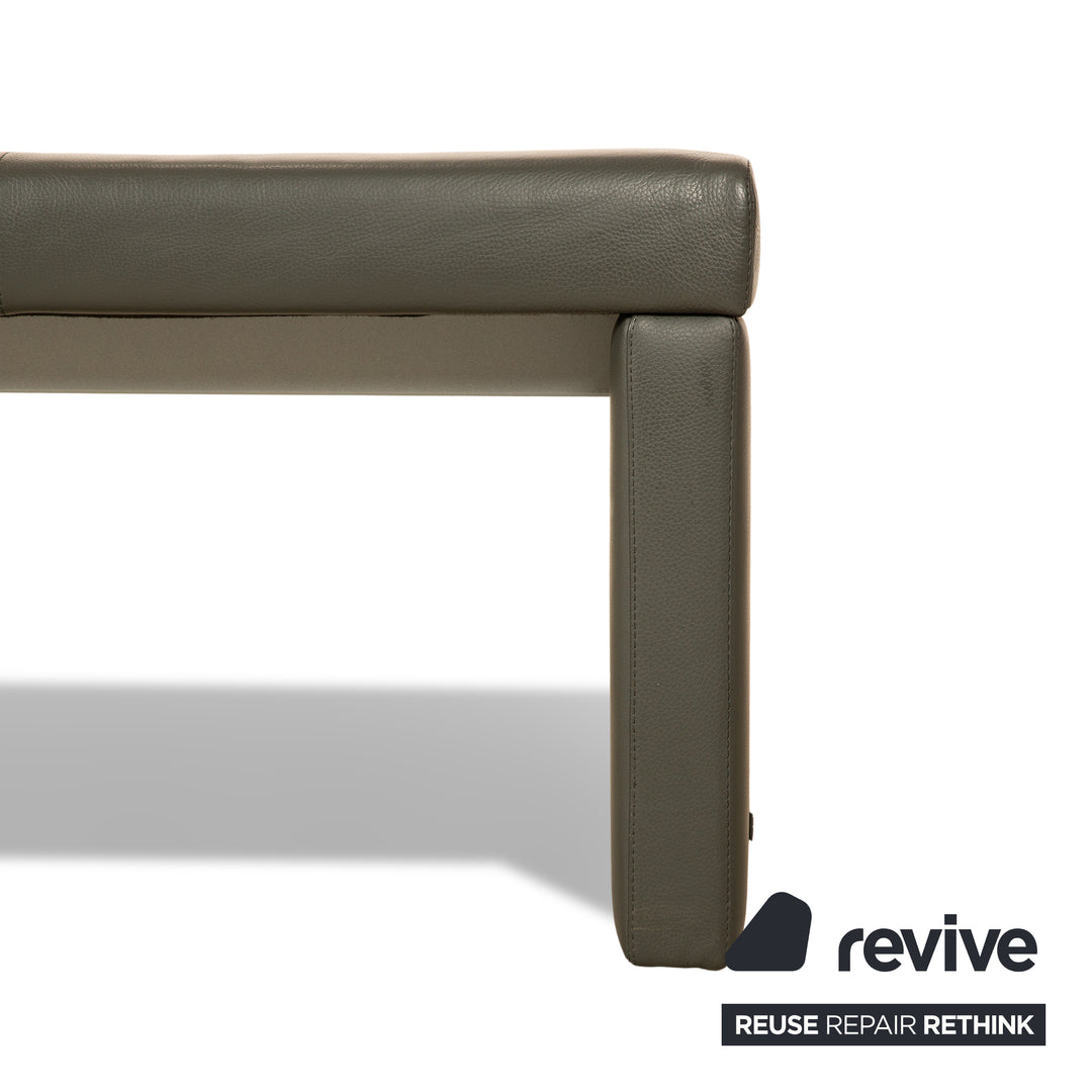 Rolf Benz 620 leather bench grey