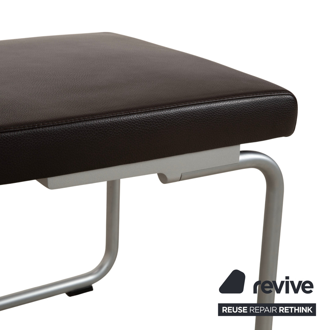 Rolf Benz 620 Cuir Chaise Noire Salle à manger