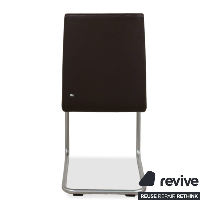 Rolf Benz 620 Cuir Chaise Noire Salle à manger