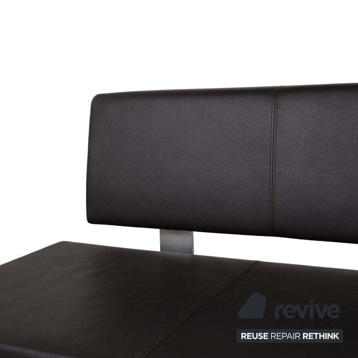 Rolf Benz 620 Bench Brown Leather Four-Seater Dining Room Sofa