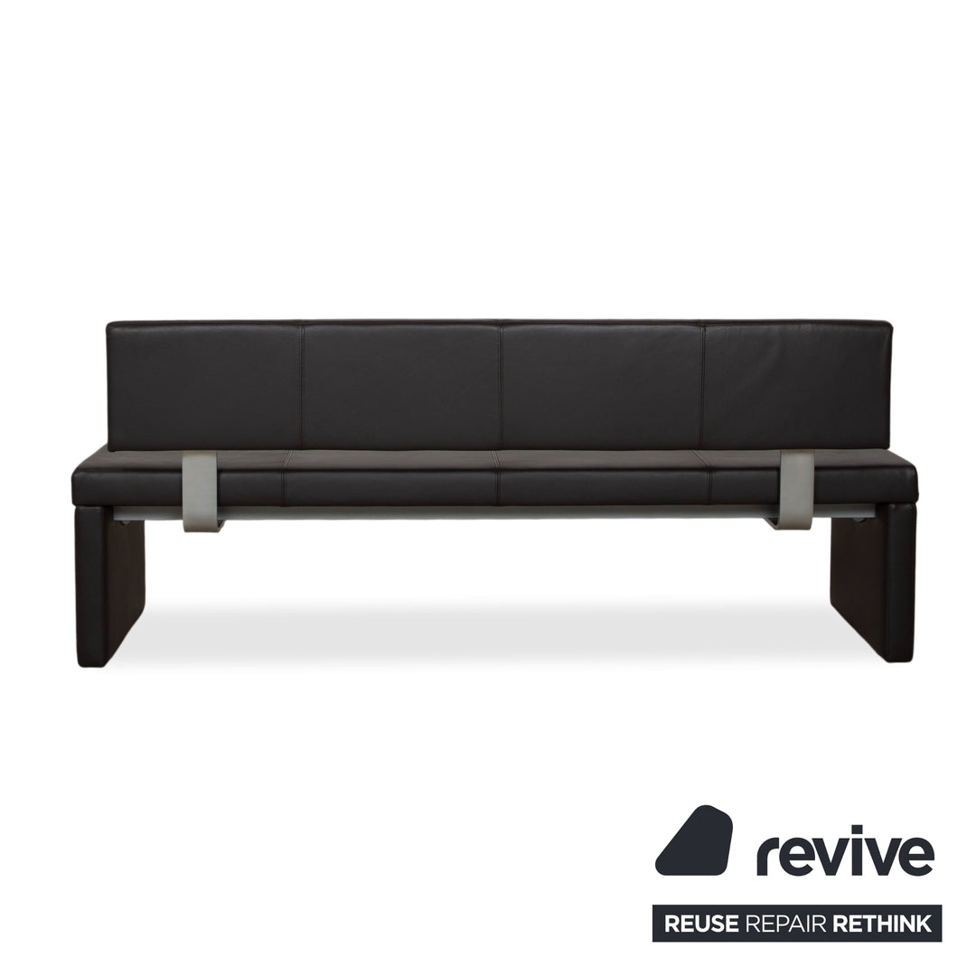 Rolf Benz 620 Bench Brown Leather Four-Seater Dining Room Sofa