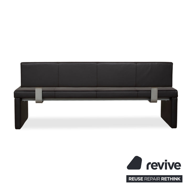 Rolf Benz 620 Bench Brown Leather Four-Seater Dining Room Sofa