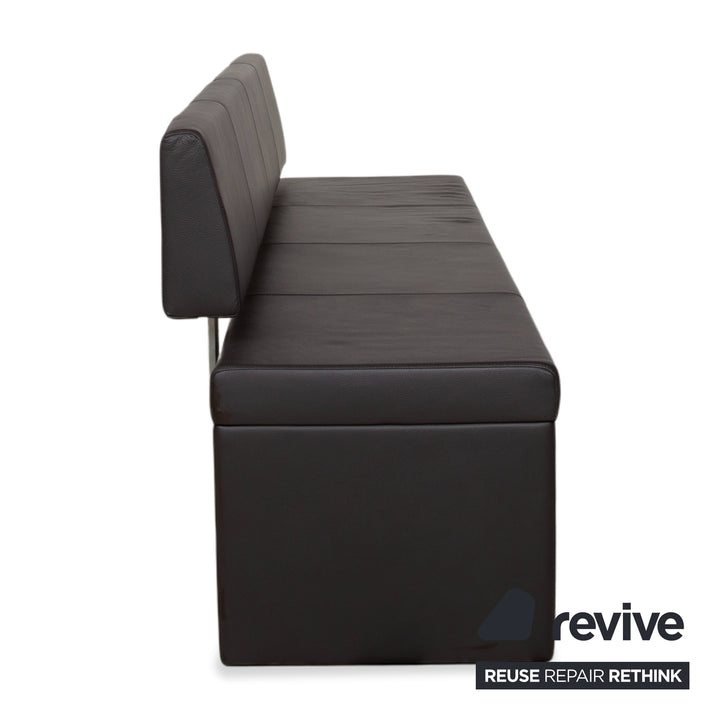 Rolf Benz 620 Bench Brown Leather Four-Seater Dining Room Sofa