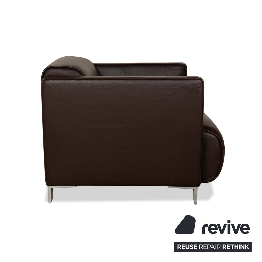 Rolf Benz 6300 2x Leather Armchairs Brown