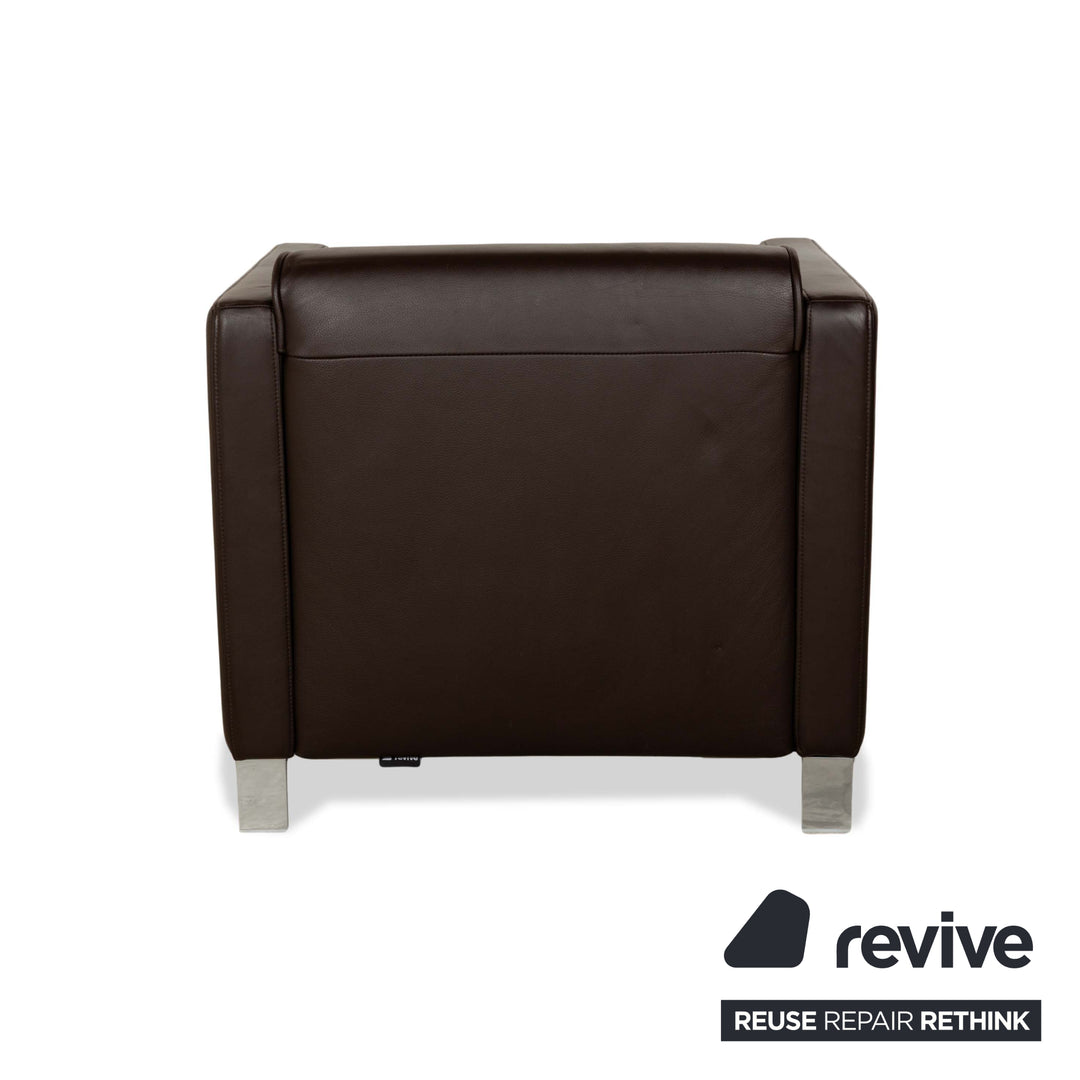 Rolf Benz 6300 2x Leather Armchairs Brown
