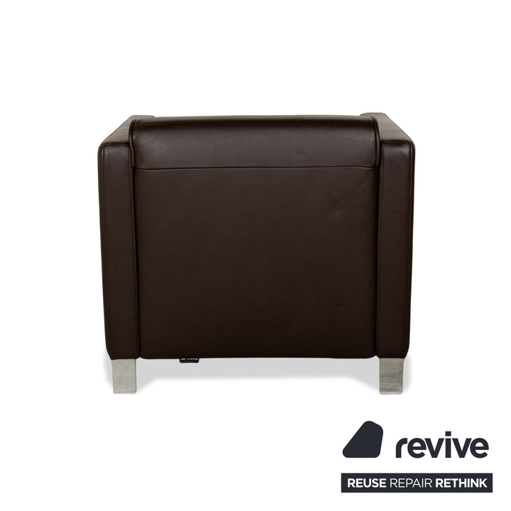 Rolf Benz 6300 2x Leather Armchairs Brown