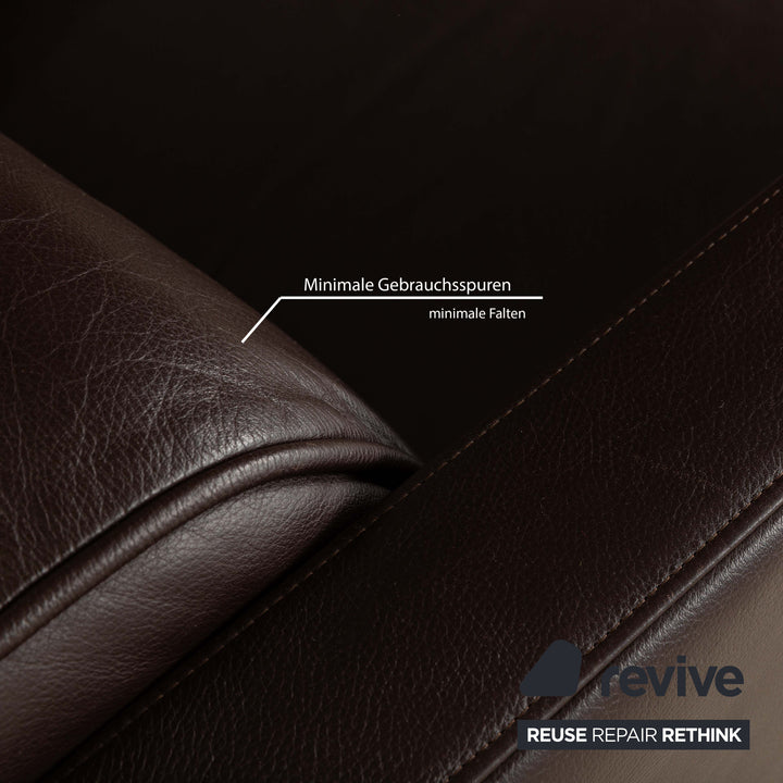 Rolf Benz 6300 2x Leather Armchairs Brown