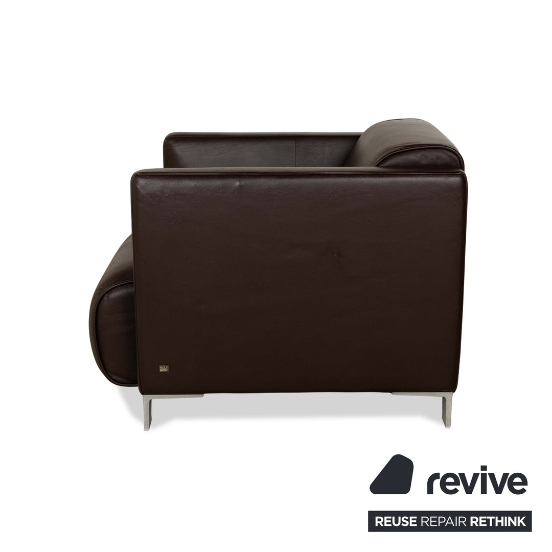 Rolf Benz 6300 2x Leather Armchairs Brown