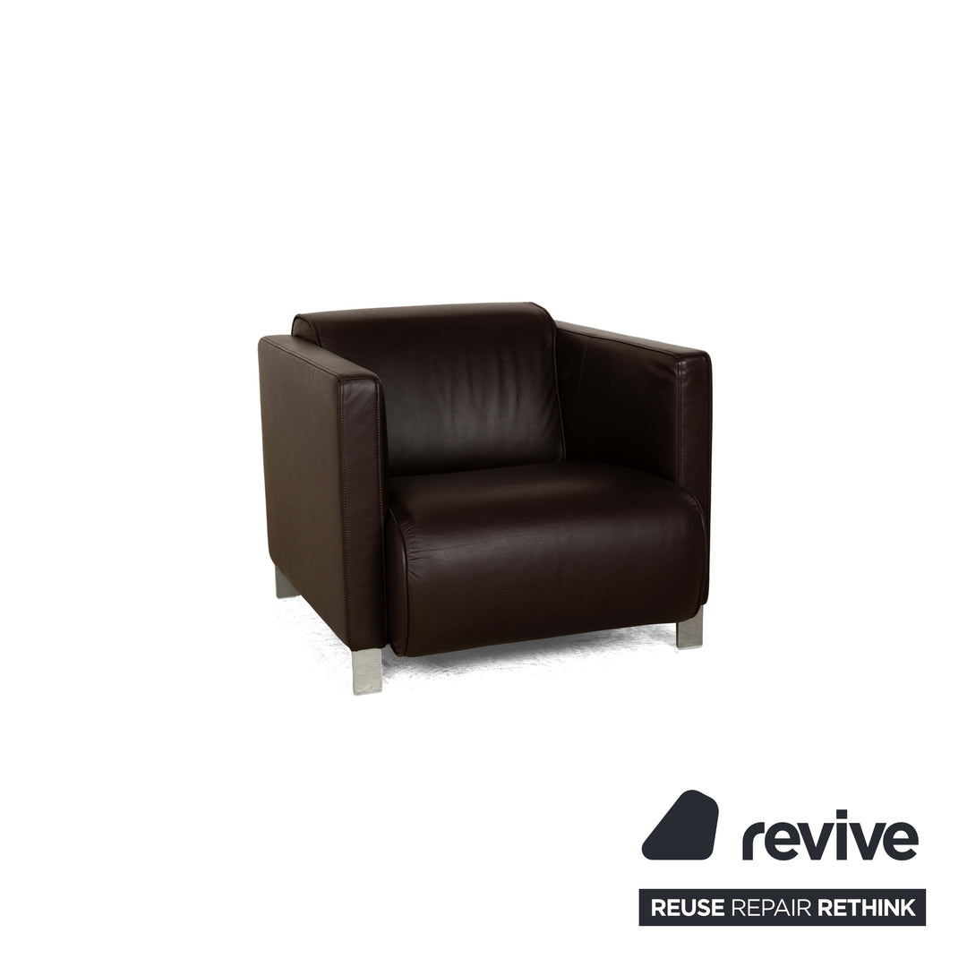 Rolf Benz 6300 2x Leather Armchairs Brown