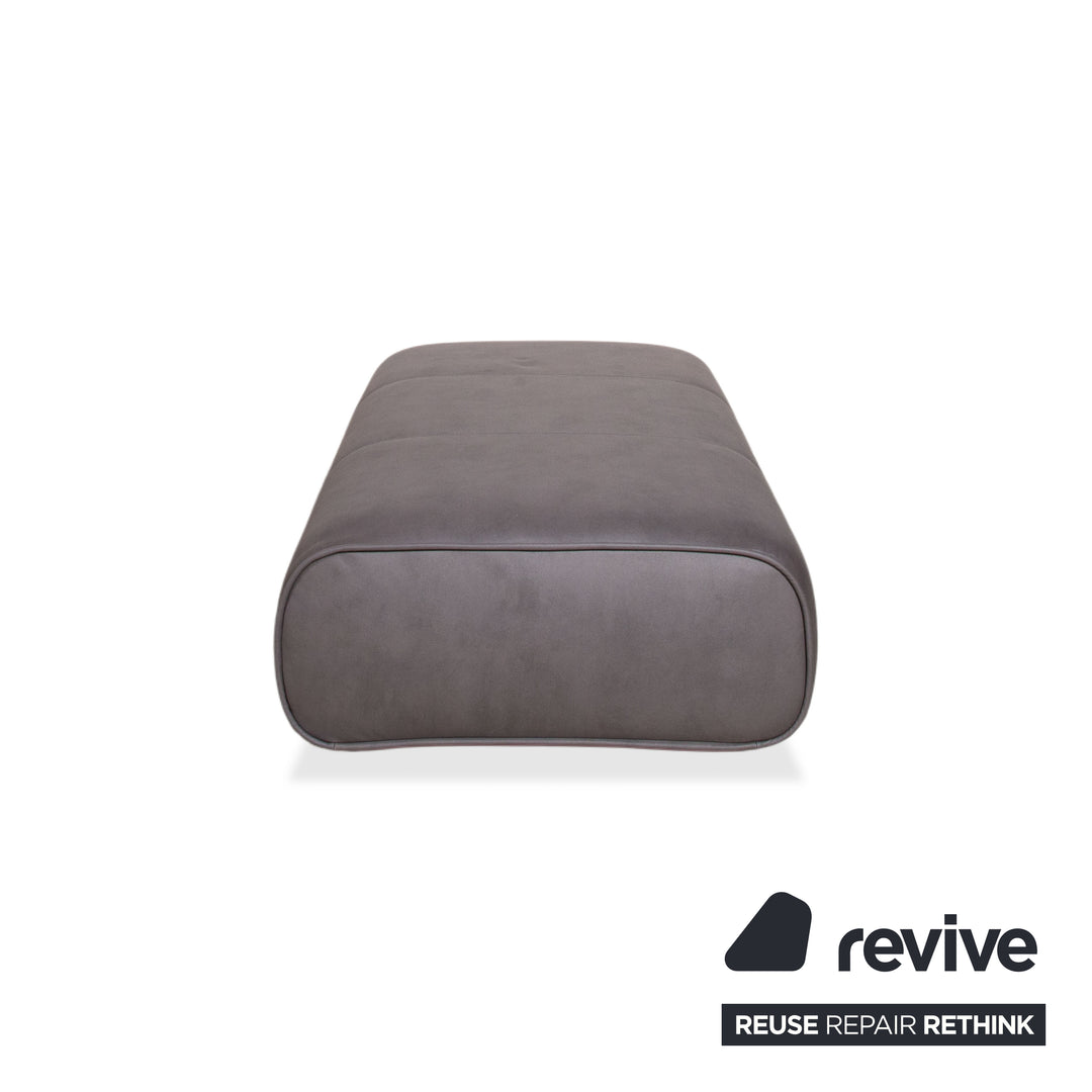 Rolf Benz 6300 Leather Ottoman Brown Taupe Vegan Reupholstery (GAVIN 115)