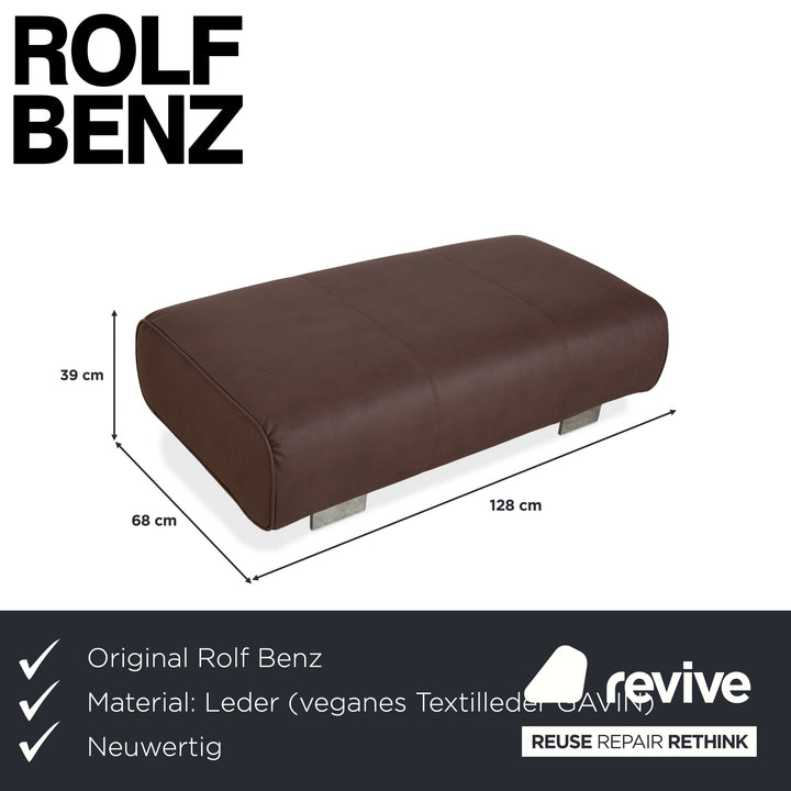 Rolf Benz 6300 Hocker Braun veganes Leder Neubezug Couch
