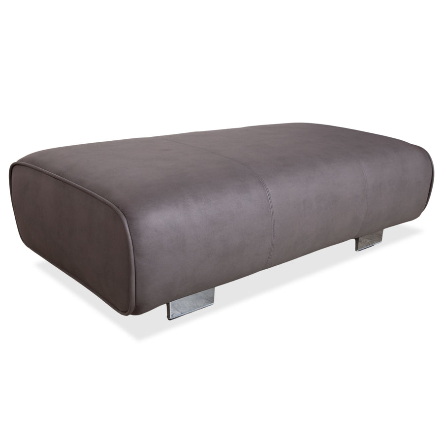 Rolf Benz 6300 Leather Ottoman Brown Taupe Vegan Reupholstery (GAVIN 115)