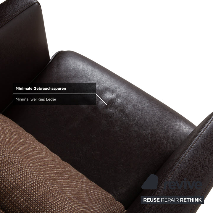 Fauteuil Rolf Benz 6300 en cuir marron expresso (2 places)