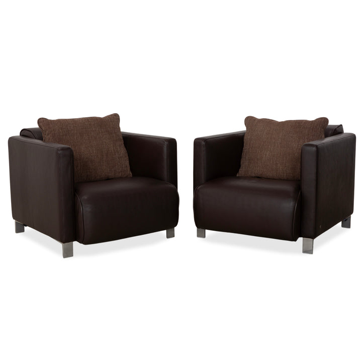 Fauteuil Rolf Benz 6300 en cuir marron expresso (2 places)